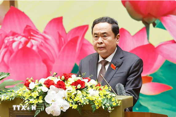 Ủy viên Bộ Chính trị, Bí thư Đảng ủy Quốc hội, Chủ tịch Quốc hội Trần Thanh Mẫn đọc Diễn văn khai mạc Đại hội. (Ảnh: Doãn Tấn/TTXVN) Ủy viên Bộ Chính trị, Bí thư Đảng ủy Quốc hội, Chủ tịch Quốc hội Trần Thanh Mẫn đọc Diễn văn khai mạc Đại hội. (Ảnh: Doãn Tấn/TTXVN)