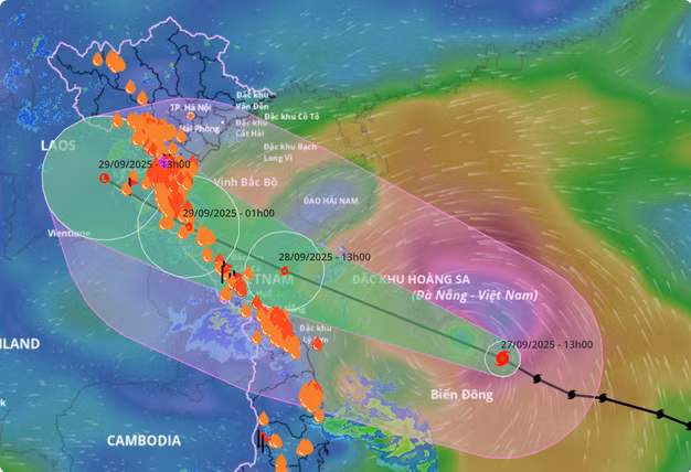 Dự báo mới nhất về đường đi của bão số 10.