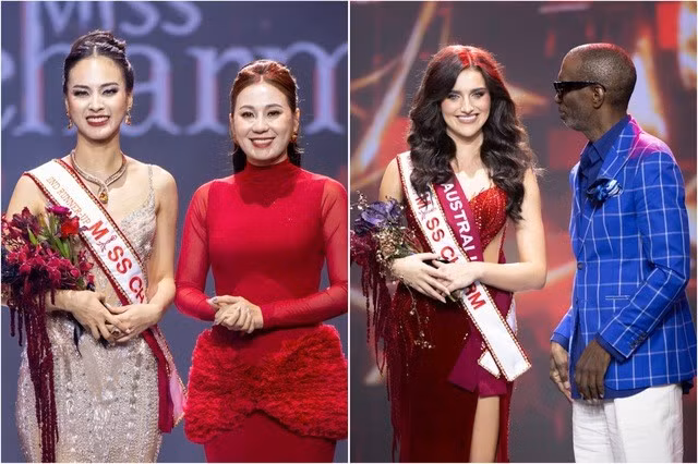 Người đẹp Úc Alana Deutsher-Moore (ảnh phải) là á hậu 1 còn Quỳnh Nga (Việt Nam) nhận danh hiệu á hậu 2. ẢNH: BTC