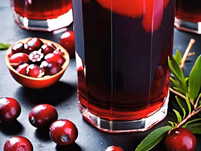 Nước ép nam việt quất có thể cùng lúc vừa giảm cholesterol, vừa ngăn ung thư. ẢNH: AI