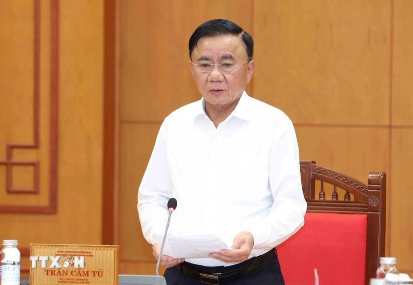 Ủy viên Bộ Chính trị, Thường trực Ban Bí thư Trần Cẩm Tú. (Ảnh: Phương Hoa/TTXVN) Ủy viên Bộ Chính trị, Thường trực Ban Bí thư Trần Cẩm Tú. (Ảnh: Phương Hoa/TTXVN)