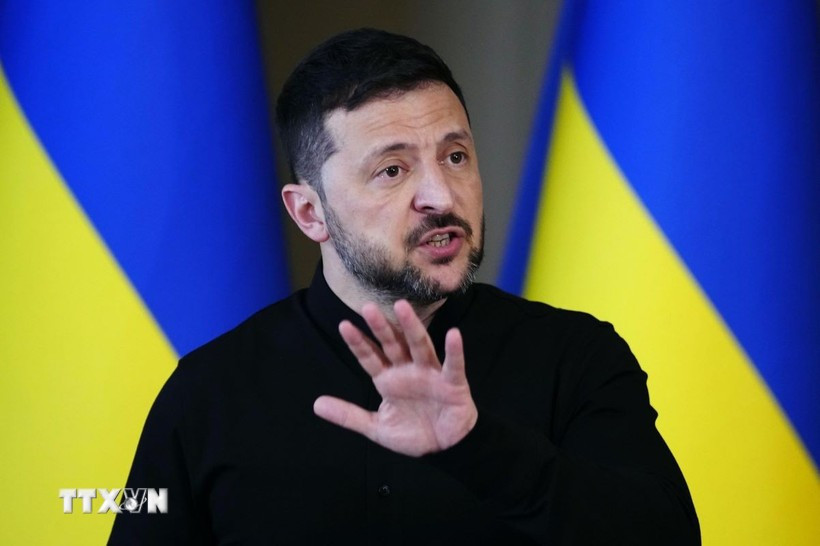 Tổng thống Ukraine Volodymyr Zelensky. (Ảnh: Kyodo/TTXVN) Tổng thống Ukraine Volodymyr Zelensky. (Ảnh: Kyodo/TTXVN)