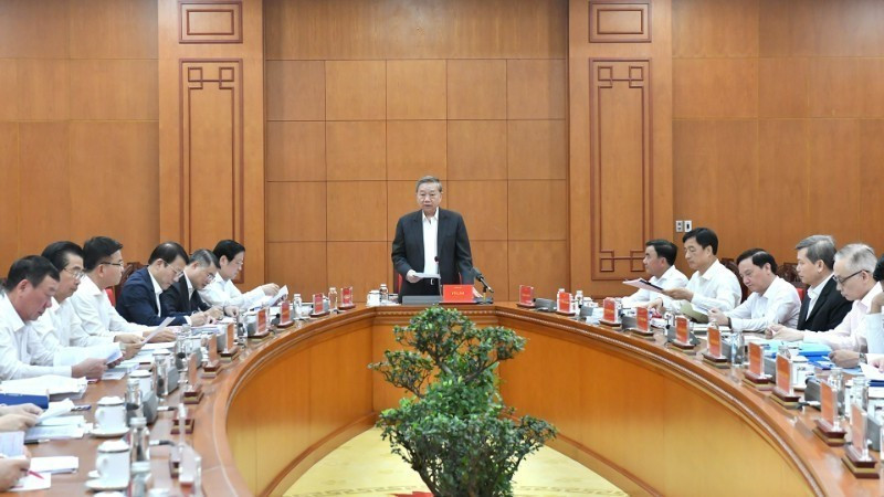 Tổng Bí thư Tô Lâm chủ trì Cuộc họp Thường trực Ban Chỉ đạo Trung ương về phòng, chống tham nhũng, lãng phí, tiêu cực, ngày 25/3/2025. Ảnh: ĐĂNG KHOA tai-san-cong.jpg