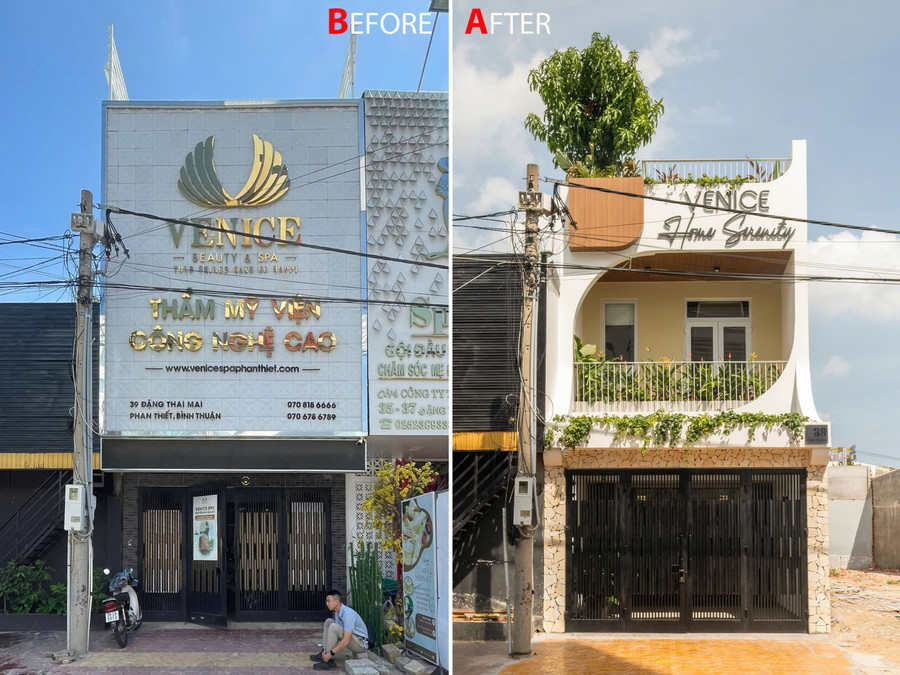 Nhà phố 2 tầng chuyển đổi chức năng với tông màu thanh lịch dễ chịu