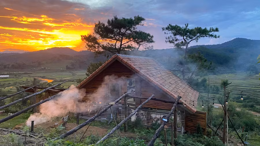 Một góc ở làng Kon Vơng Kia, xã Măng Đen. ẢNH: CẨM ÁI
