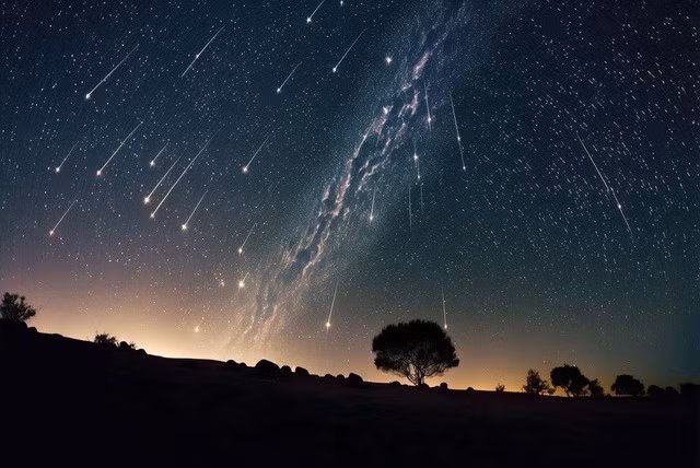 Một trận mưa sao băng theo góc nhìn từ Mỹ - Ảnh: NASA