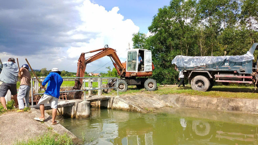UBND xã Bình Hiệp huy động lực lượng tại chỗ vớt, thu gom heo chết trên kênh Văn Phong. Ảnh: TL ubnd-xa-binh-hiep-huy-dong-luc-luong-tai-cho-vot-thu-gom-heo-chet-tren-kenh-van-phong-anh-tl.jpg