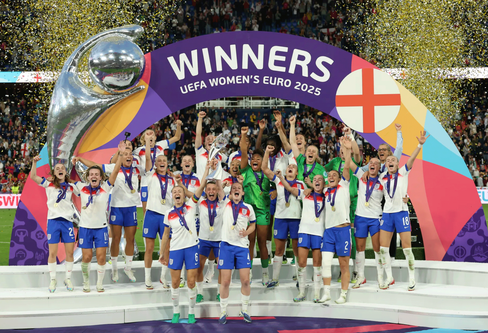 Tuyển Anh vô địch Euro 2025. Ảnh: UEFA Tuyển Anh vô địch Euro 2025. Ảnh: UEFA