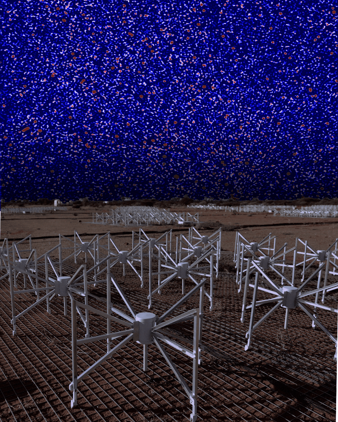Hệ thống kính viễn vọng Murchison Widefield Array (MWA) đặt tại Úc đã ghi nhận được tín hiệu vô tuyến đặc biệt từ vũ trụ sơ khai - Ảnh: ICRAR/ĐẠI HỌC CURTIN