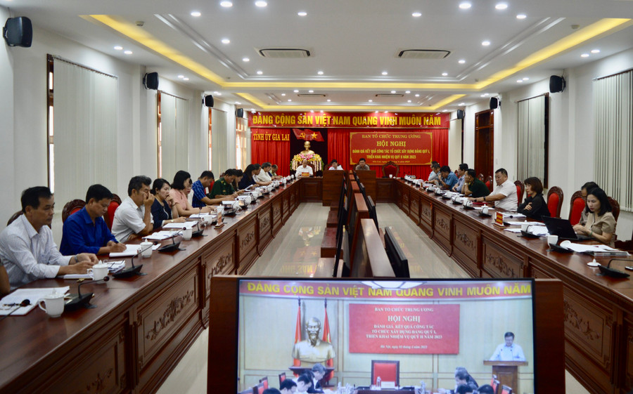 Quang cảnh hội nghị tại điểm cầu Tỉnh ủy Gia Lai. Ảnh: Anh Huy Quang cảnh hội nghị tại điểm cầu Tỉnh ủy Gia Lai. Ảnh: Anh Huy
