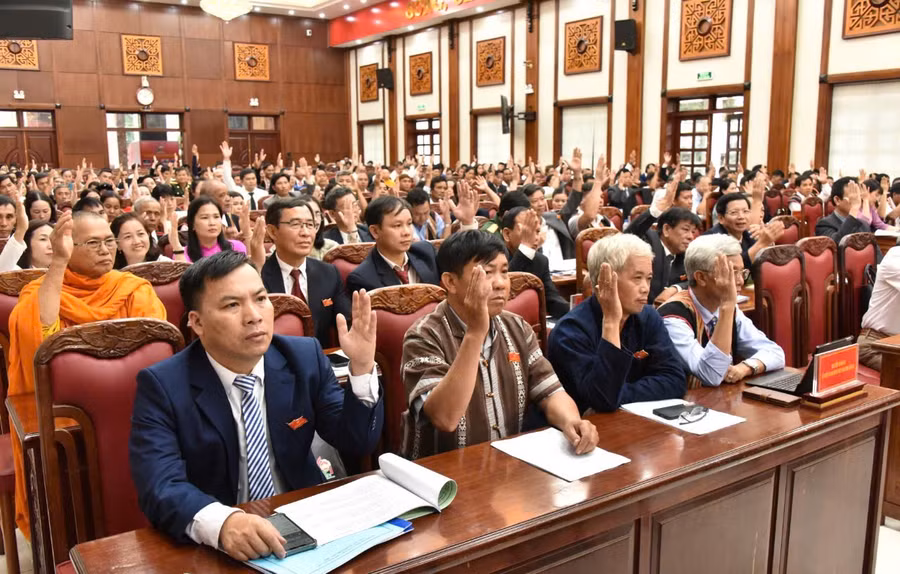 Các đại biểu hiệp thương cử Ủy viên Ủy ban MTTQ Việt Nam tỉnh khóa XI, nhiệm kỳ 2024-2029. Ảnh: Đức Thụy