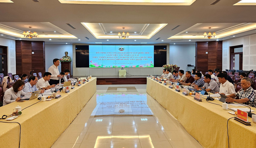 Quang cảnh buổi làm việc của tổ công tác Đoàn giám sát của Quốc hội với tỉnh Gia Lai. Ảnh: Anh Huy Quang cảnh buổi làm việc của tổ công tác Đoàn giám sát của Quốc hội với tỉnh Gia Lai. Ảnh: Anh Huy