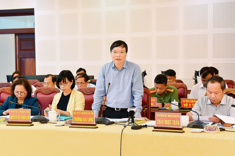 Chủ tịch UBND tỉnh Trương Hải Long tham gia ý kiến với đoàn giám sát. Ảnh: Đức Thụy Chủ tịch UBND tỉnh Trương Hải Long tham gia ý kiến với đoàn giám sát. Ảnh: Đức Thụy