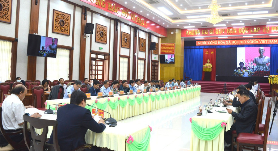 Quang cảnh hội nghị tại điểm cầu Hội trường 2-9 (TP. Pleiku). Ảnh: Anh Huy