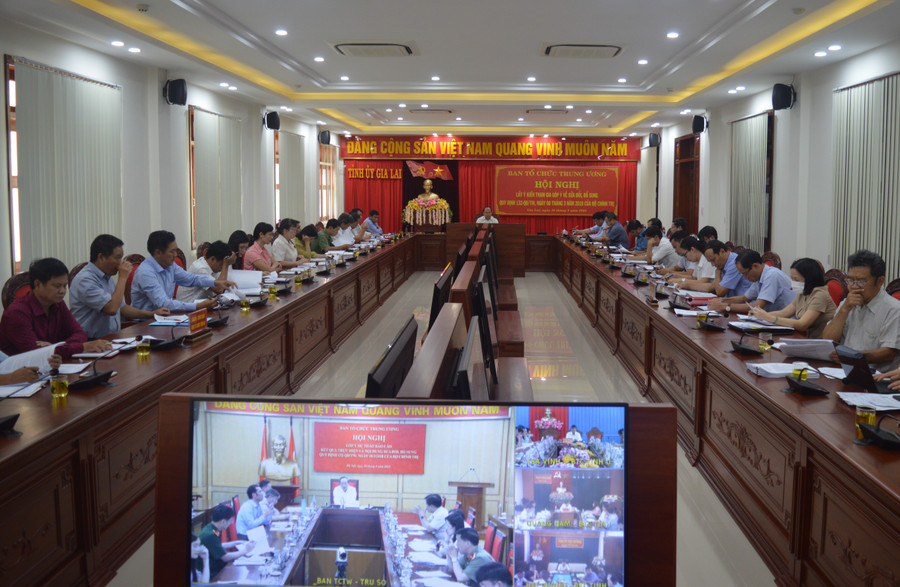 Quang cảnh hội nghị tại điểm cầu Tỉnh ủy Gia Lai. Ảnh: Anh Huy Quang cảnh hội nghị tại điểm cầu Tỉnh ủy Gia Lai. Ảnh: Anh Huy