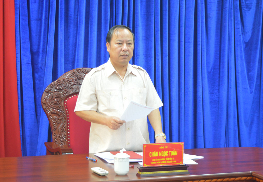 Phó Bí thư Thường trực Tỉnh ủy Châu Ngọc Tuấn kết luận tại cuộc họp. Ảnh: Anh Huy