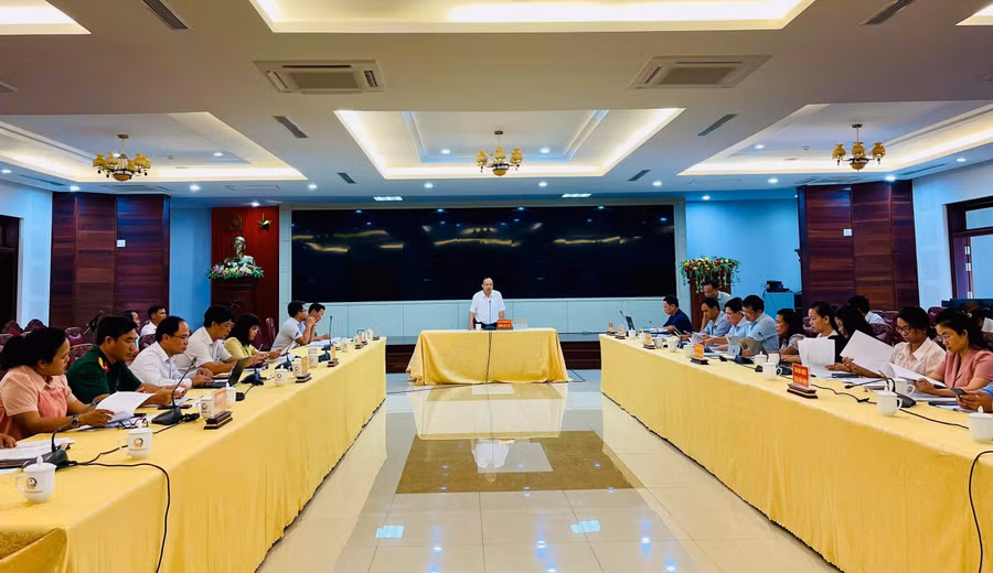 Quang cảnh cuộc họp của Ban Chỉ đạo Đại hội đại biểu các dân tộc thiểu số tỉnh lần thứ IV năm 2024. Ảnh: P.D Quang cảnh cuộc họp của Ban Chỉ đạo Đại hội đại biểu các dân tộc thiểu số tỉnh lần thứ IV năm 2024. Ảnh: P.D