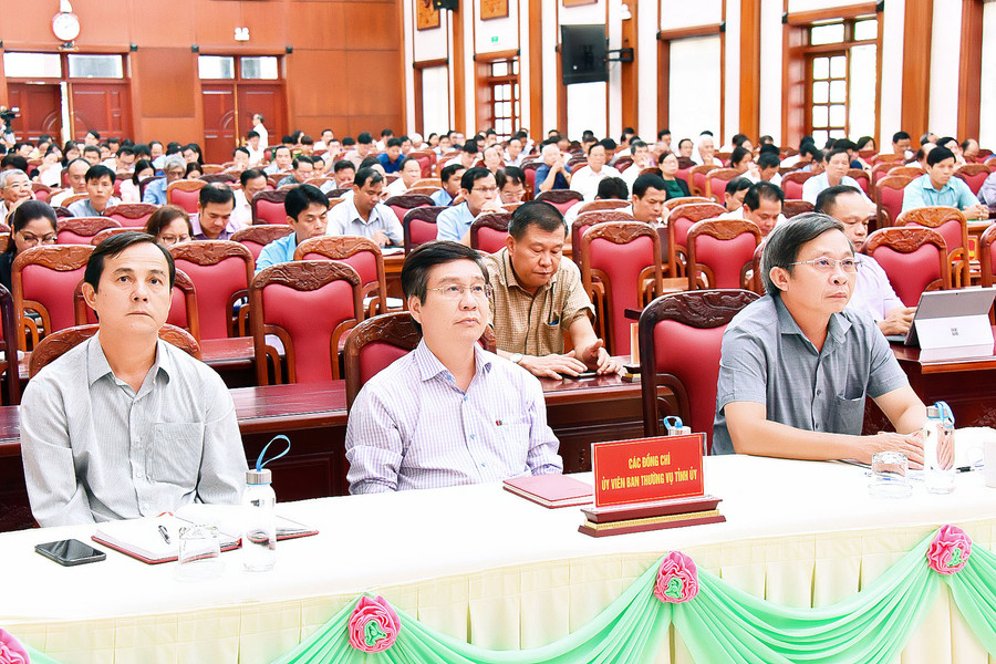 Các đại biểu tham dự Hội nghị tại điểm cầu Hội trường 2-9. Ảnh: Đức Thụy