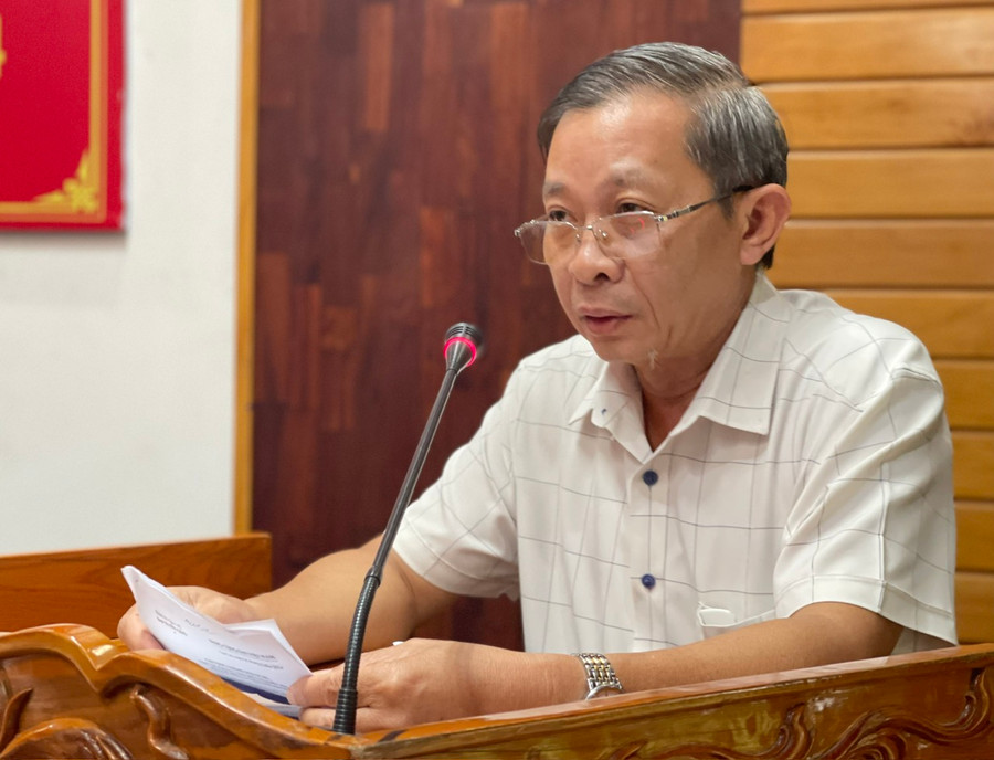 Trưởng ban Tuyên giáo Tỉnh ủy Huỳnh Thế Mạnh phát biểu tại hội nghị. Ảnh: P.D