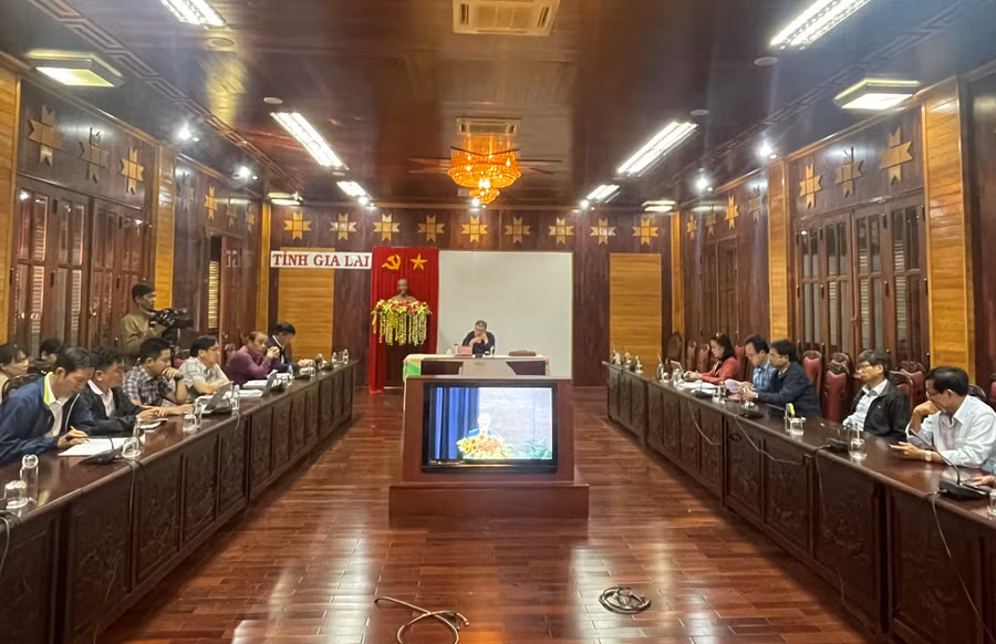 Quang cảnh hội nghị tại điểm cầu chính Hội trường 2-9. Ảnh: Anh Huy