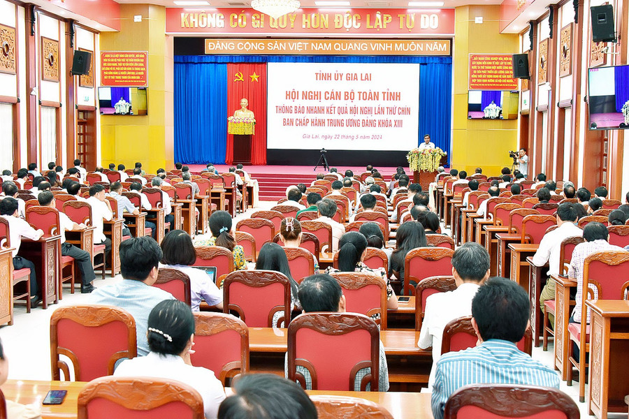 Quang cảnh hội nghị tại điểm cầu Hội trường 2-9. Ảnh: Đức Thụy Quang cảnh hội nghị tại điểm cầu Hội trường 2-9. Ảnh: Đức Thụy