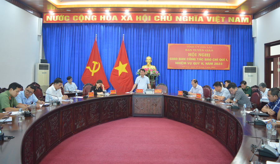 Quang cảnh hội nghị giao ban công tác báo chí quý I-2023. Ảnh: Anh Huy