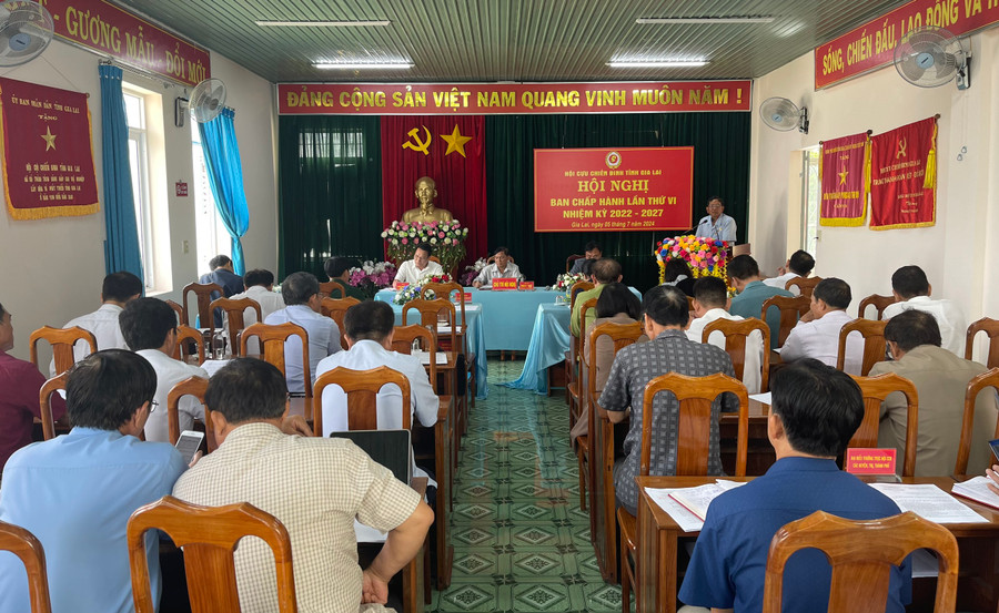 Quang cảnh Hội nghị Ban Chấp hành Hội Cựu chiến binh tỉnh lần VI. Ảnh: P.D Quang cảnh Hội nghị Ban Chấp hành Hội Cựu chiến binh tỉnh lần VI. Ảnh: P.D
