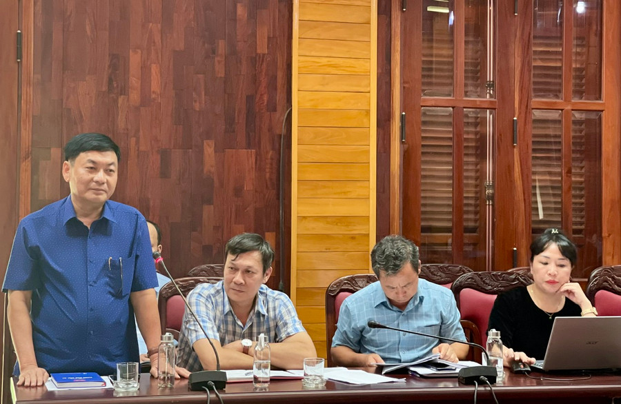 Đồng chí Huỳnh Kiên-Bí thư Đảng ủy, Tổng Biên tập Báo Gia Lai, Chủ tịch Hội Nhà báo tỉnh tham gia ý kiến tại hội nghị sơ kết công tác tuyên giáo 6 tháng đầu năm và triển khai nhiệm vụ 6 tháng cuối năm 2024. Ảnh: P.D