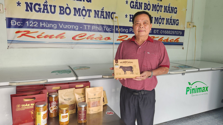 Sản phẩm bò một nắng huyện Krông Pa được công nhận OCOP 3-4 sao. Ảnh: Nguyễn Diệp