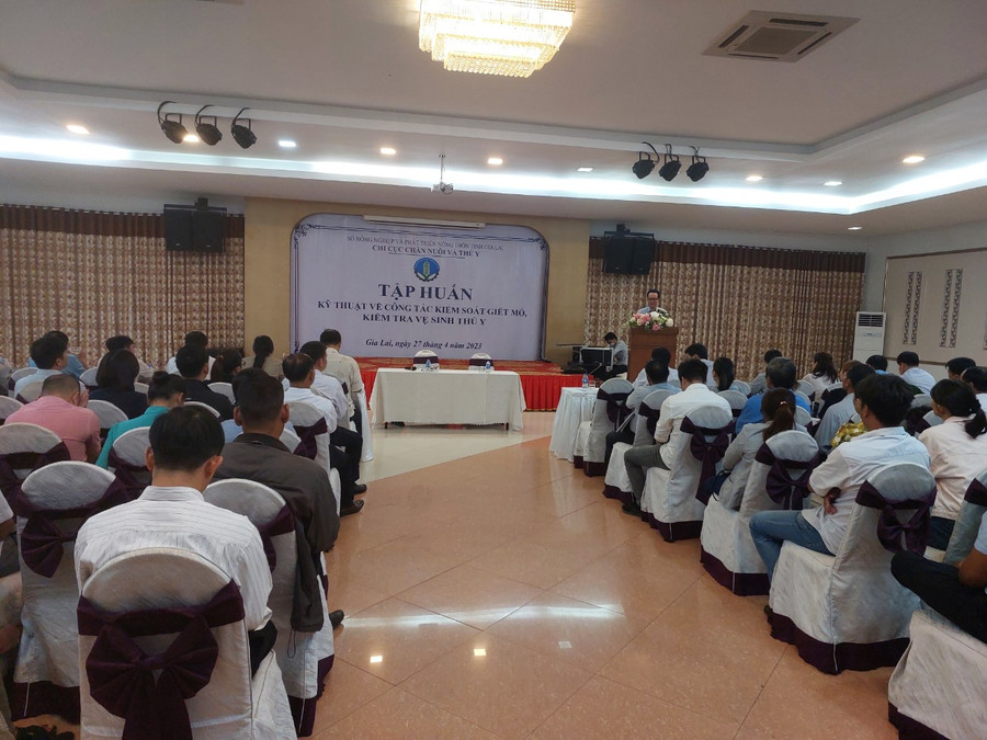 Quang cảnh lớp tập huấn kiểm soát giết mổ và vệ sinh thú y.Ảnh: Nguyễn Diệp Quang cảnh lớp tập huấn kiểm soát giết mổ và vệ sinh thú y.Ảnh: Nguyễn Diệp