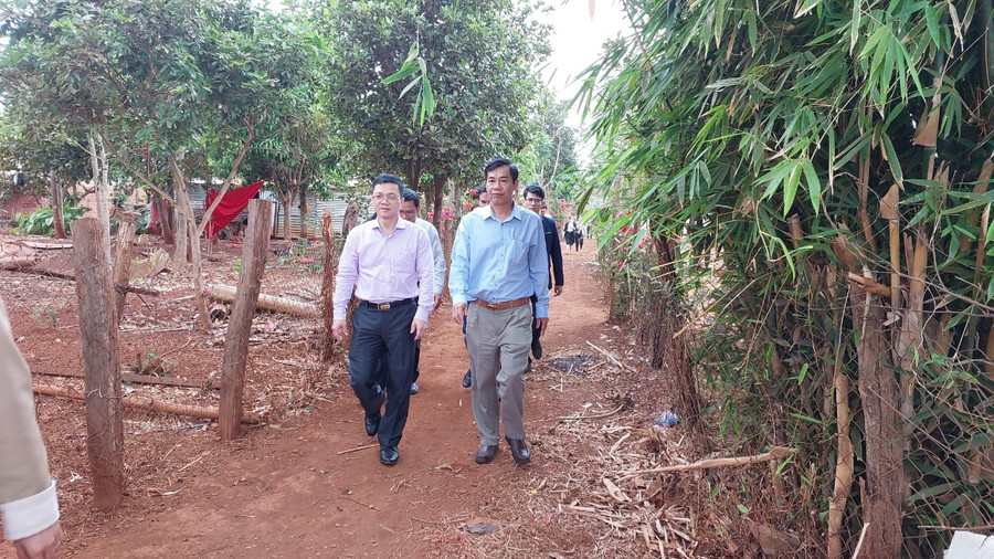 Cục trưởng Cục Thú y kiểm tra phòng-chống bệnh dại tại xã Ia Hlốp (huyện Chư Sê). Ảnh: Nguyễn Diệp