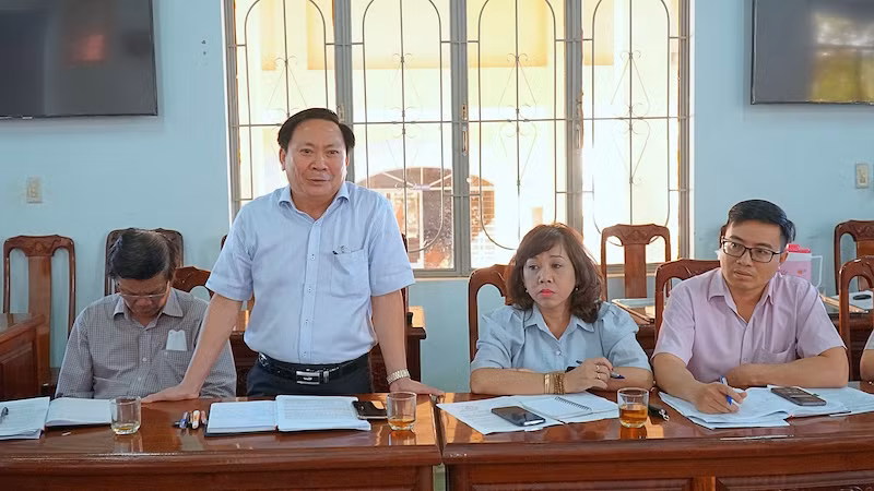 Ông Phạm Văn Binh-Giám đốc Sở Công thương phát biểu tại buổi làm việc. Ảnh: Vũ Thảo