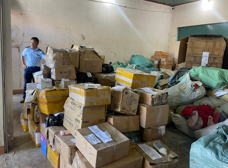 Toàn bộ hàng hóa thu giữ đã được niêm phong đưa về kho của Cục Quản lý thị trường Gia Lai. Ảnh: V.T