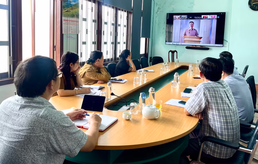 Quang cảnh hội nghị tại điểm cầu Gia Lai. Ảnh V.T