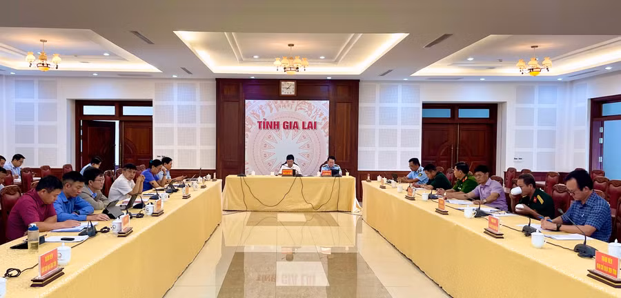 Quang cảnh hội nghị tại điểm cầu Gia Lai. Ảnh: Vũ Thảo