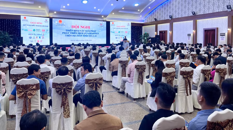 Quang cảnh hội nghị triển khai các giải pháp phát triển dịch vụ logistics trên địa bàn tỉnh Gia Lai. Ảnh: Vũ Thảo