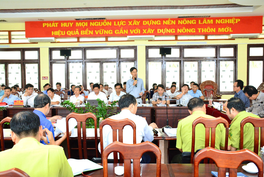 Các đại biểu tham gia thảo luận tại hội nghị, phần lớn đề cập đến những khó khăn trong công tác thu hồi đất lâm nghiệp lấn chiếm để trồng rừng. Ảnh: Minh Nguyễn Các đại biểu tham gia thảo luận tại hội nghị, phần lớn đề cập đến những khó khăn trong công tác thu hồi đất lâm nghiệp lấn chiếm để trồng rừng. Ảnh: Minh Nguyễn