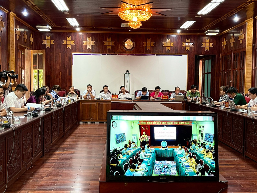 Quang cảnh hội nghị trực tuyến sơ kết công tác đảm bảo trật tự, an toàn giao thông quý I-2024 tại điểm cầu tỉnh Gia Lai. Ảnh: Minh Phương