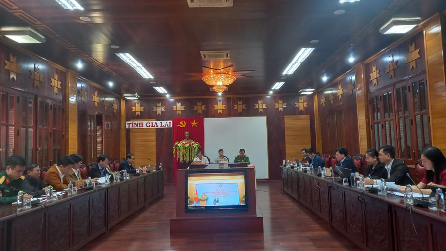 Quang cảnh hội nghị tại điểm cầu Gia Lai. Ảnh: T.D Quang cảnh hội nghị tại điểm cầu Gia Lai. Ảnh: T.D
