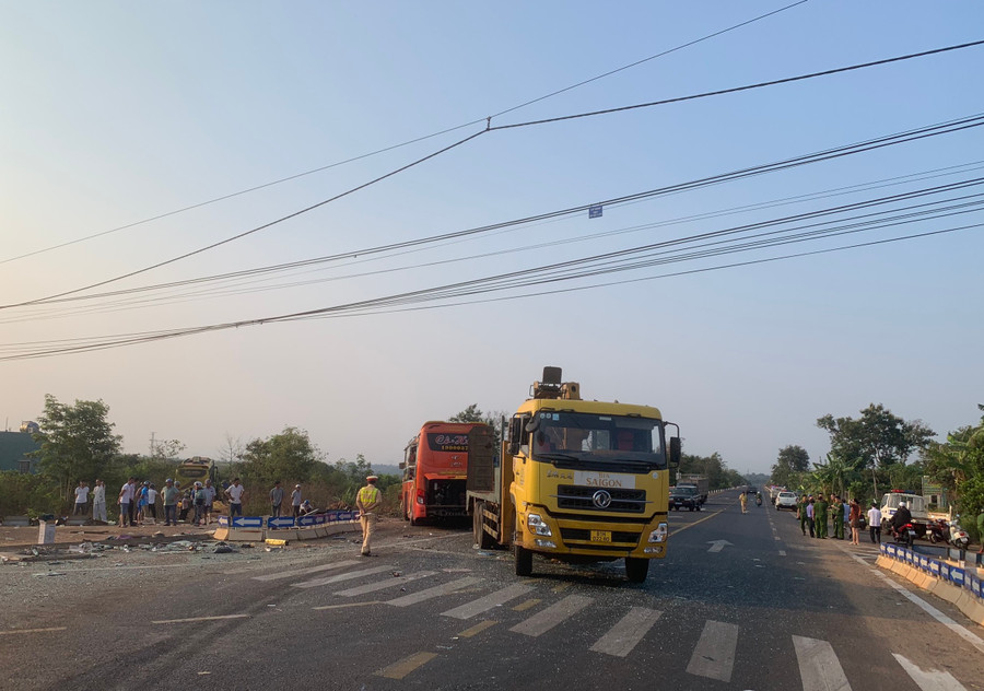 Hiện trường vụ tai nạn giao thông. Ảnh: N.T