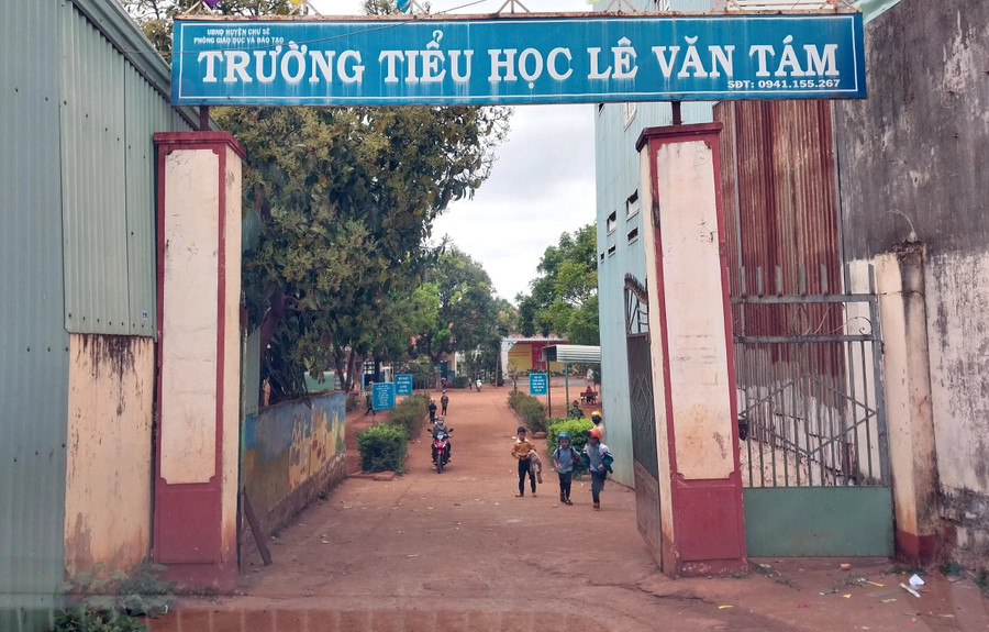 Trường Tiểu học Lê Văn Tám có nhiều sai phạm trong thu, chi tiền xã hội hóa. Ảnh: Hoành Sơn