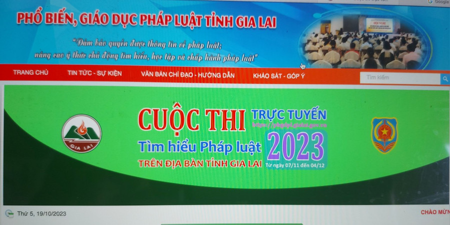 Sở Tư pháp tỉnh tổ chức cuộc thi trực tuyến tìm hiểu pháp luật trên địa bàn tỉnh Gia Lai năm 2023. Ảnh: T.D