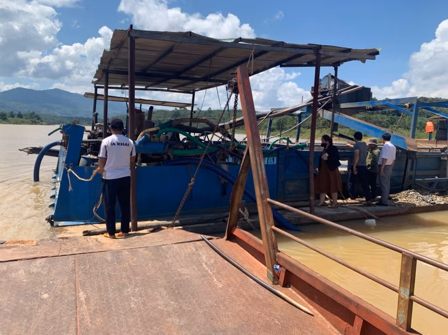 Xã Ia Khai được xem "điểm nóng" của huyện Ia Grai về tình trạng khai thác cát trái phép. Ảnh: Nguyễn Tú