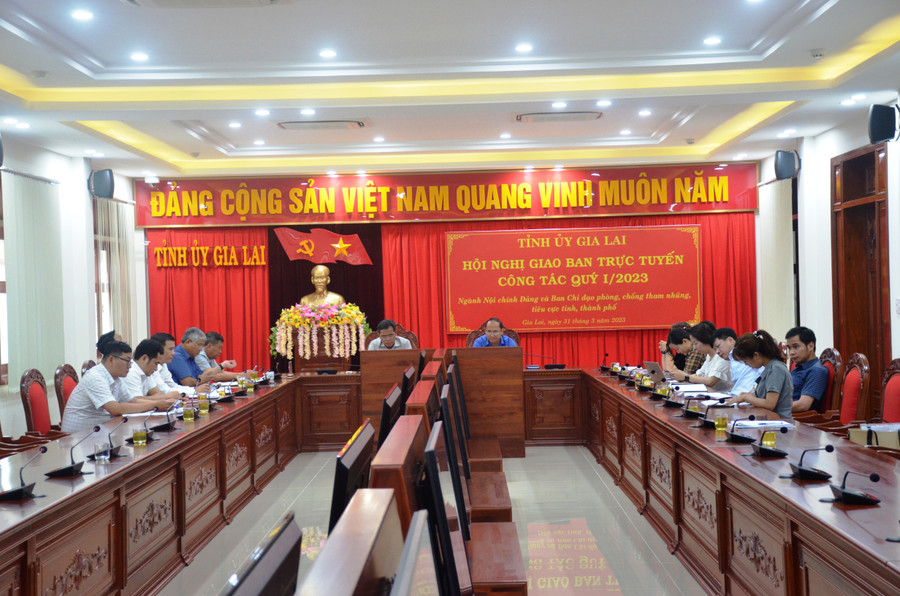Quang cảnh hội nghị tại điểm cầu Gia Lai. Ảnh: VĨNH HOÀNG Quang cảnh hội nghị tại điểm cầu Gia Lai. Ảnh: VĨNH HOÀNG