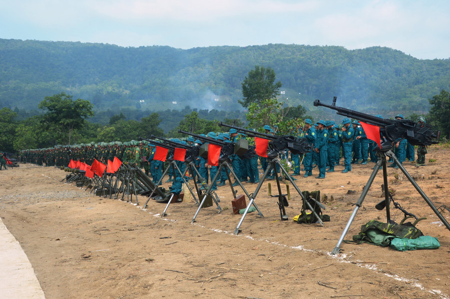 Các lực lượng tham gia diễn tập. Ảnh: Vĩnh Hoàng Các lực lượng tham gia diễn tập. Ảnh: Vĩnh Hoàng