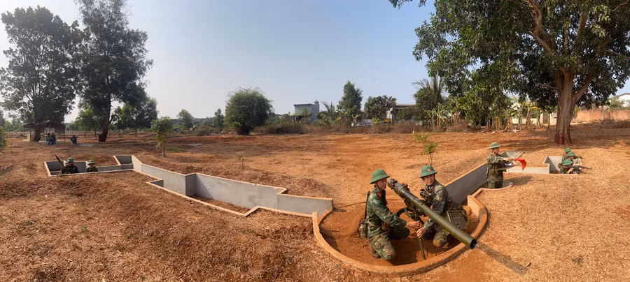 Khẩu đội SPG-9 thực hành huấn luyện. Ảnh: Vĩnh Hoàng