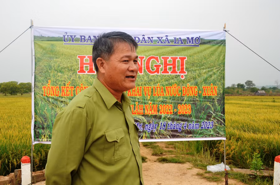 Ông Đinh Văn Dũng-người đặt nền móng cho cây lúa nước ở Ia Mơr. Ảnh: Vĩnh Hoàng