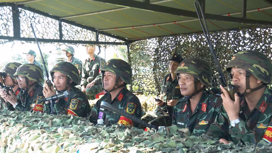 Sở chỉ huy diễn tập. Ảnh: Vĩnh Hoàng