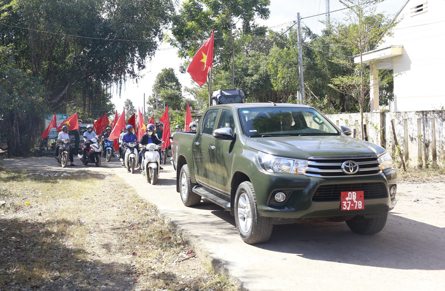 Diễu hành, cổ động phòng-chống ma túy. Ảnh: Vĩnh Hoàng