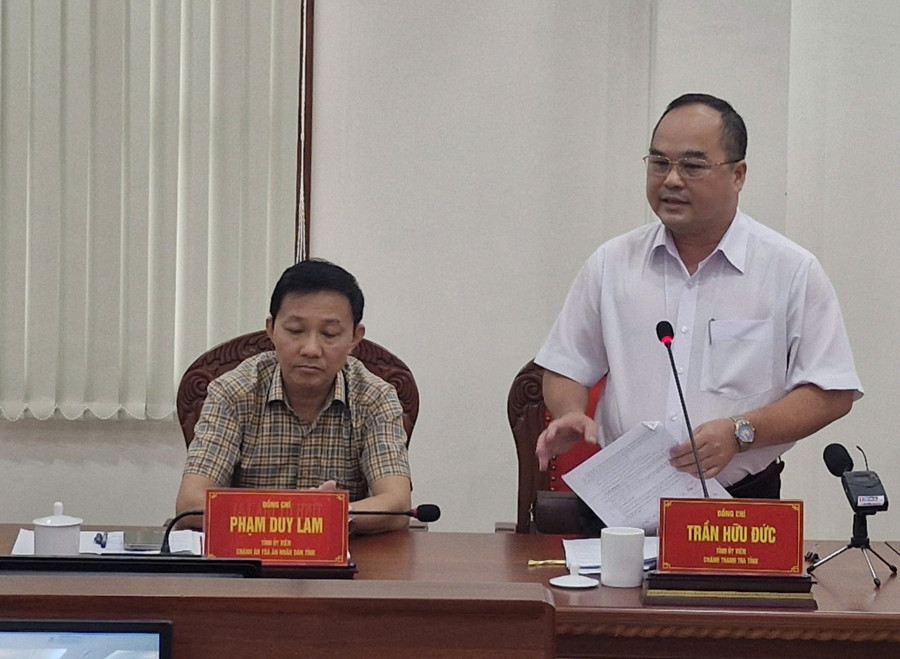 Chánh Thanh tra tỉnh Trần Hữu Đức nêu một số giải pháp để phòng-chống tham nhũng, tiêu cực. Ảnh: Vĩnh Hoàng